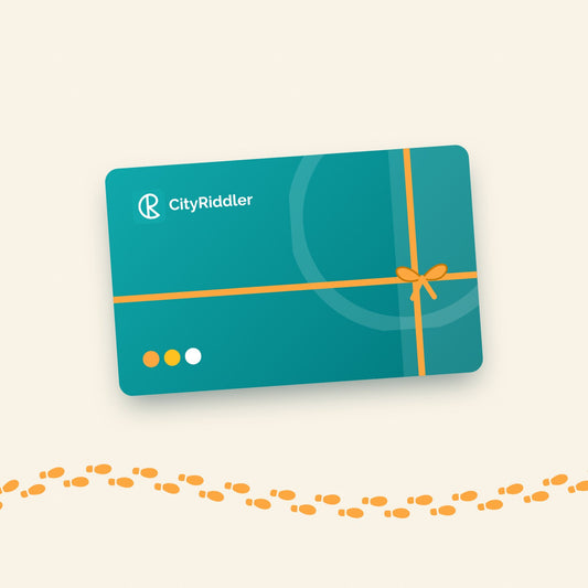 CityRiddler gift card with a ribbon