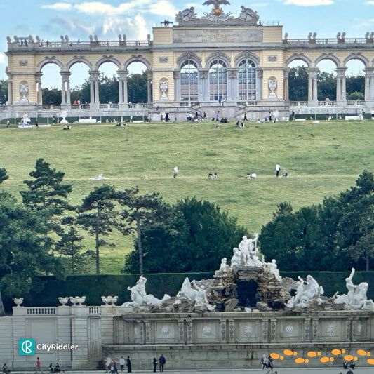 The Gloriette and Neptune Fountain in the Schönbrunn palace gardens